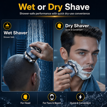 7D Electric Head Shaver for Men | Wet & Dry Rotary Razor