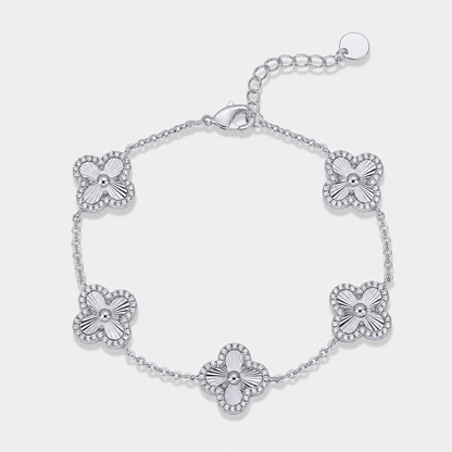14K Gold-Plated Four-Leaf Clover Bracelet – Lucky Charm Jewelry for Women