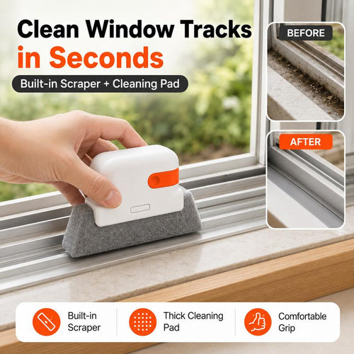 3-in-1 Window Track Deep Cleaning Tool – Scrub, Brush & Clean Tight Gaps