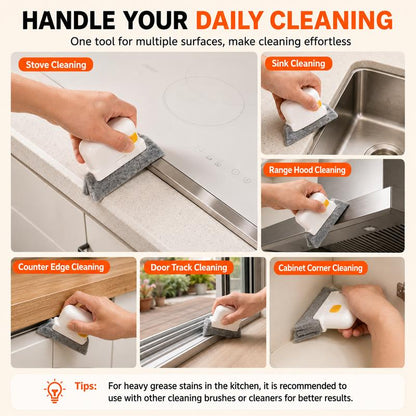 3-in-1 Window Track Deep Cleaning Tool – Scrub, Brush & Clean Tight Gaps