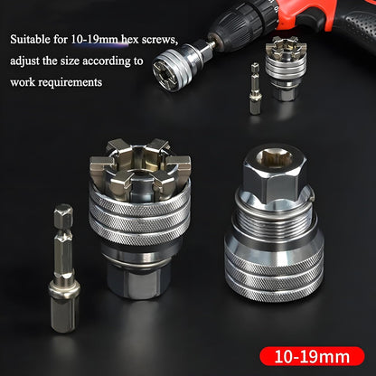 10mm to 19mm adjustable socket for hex screws