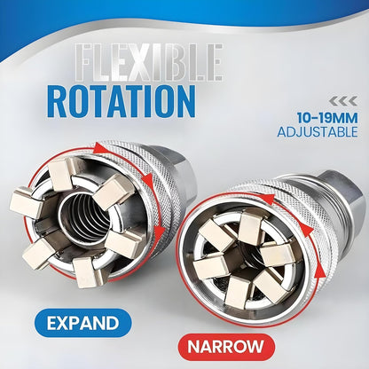 Flexible rotation adjustable universal socket expand and narrow