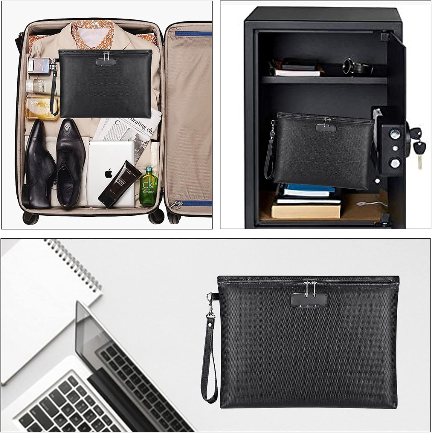 Fireproof Document Bag with Lock – Waterproof & Fire Resistant Storage