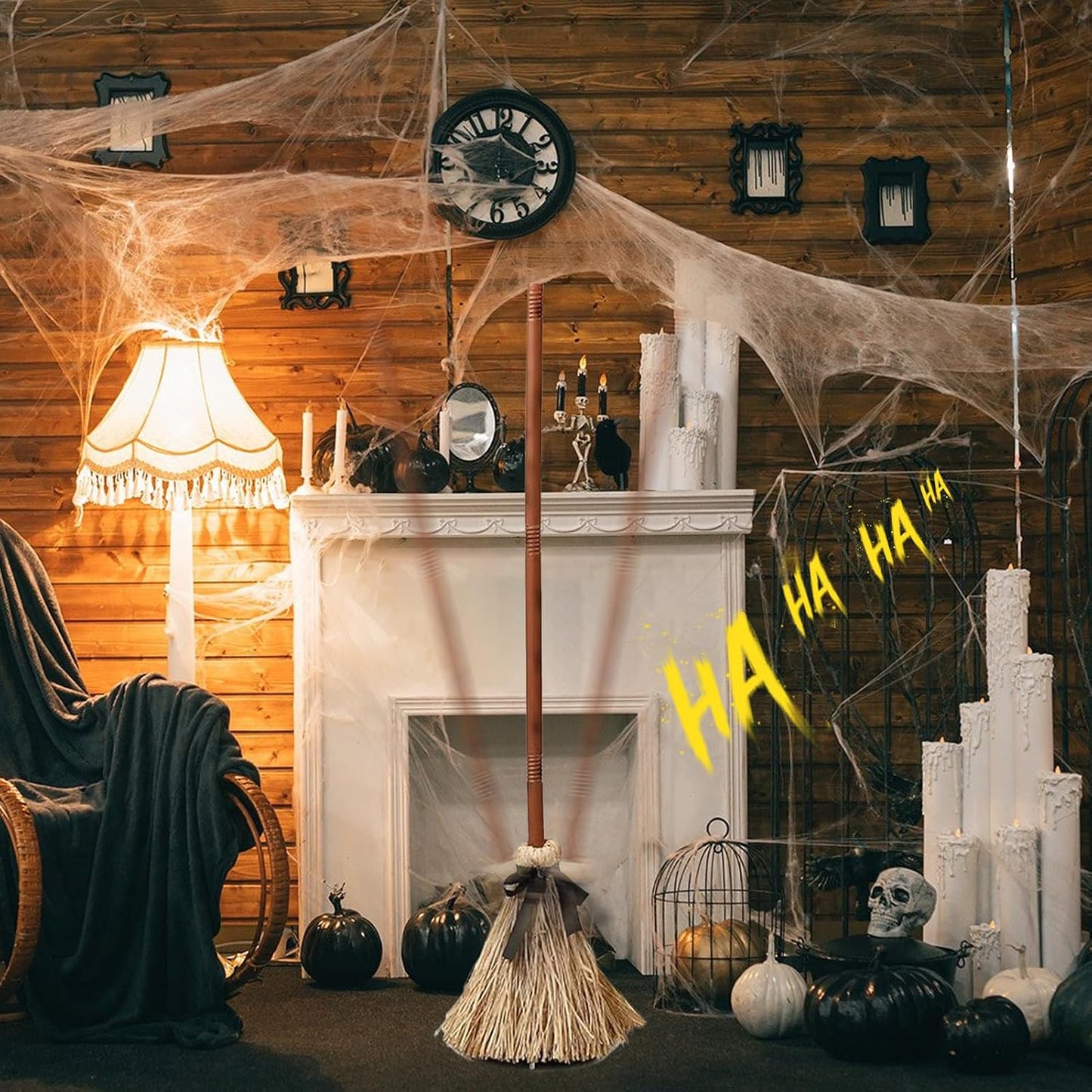 Self-Moving Halloween Witch Broom: Motion-Activated Spooky Decor