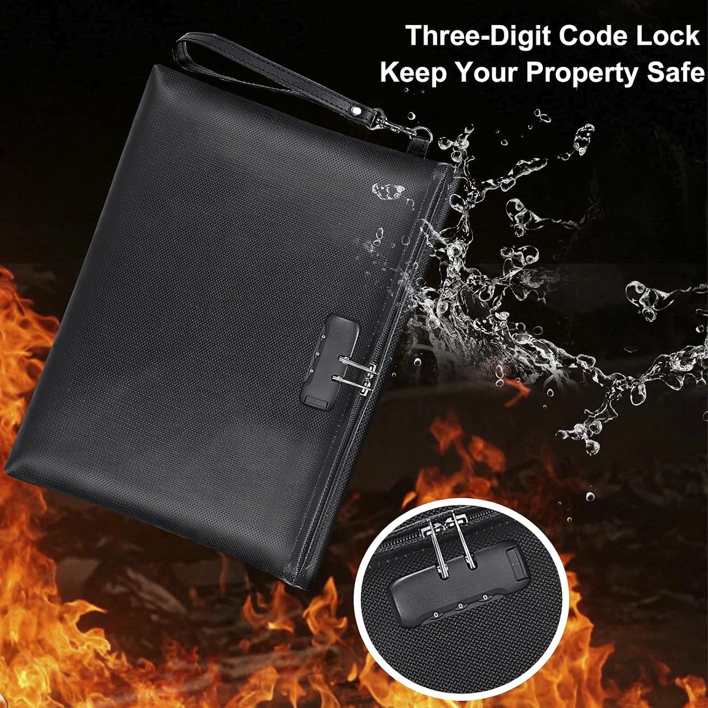 Fireproof Document Bag with Lock – Waterproof & Fire Resistant Storage
