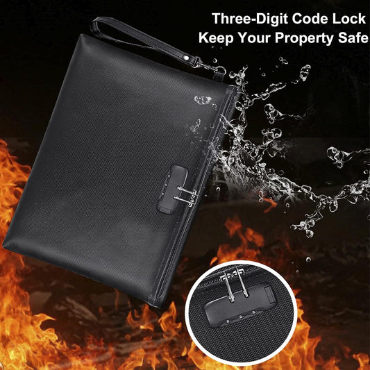 Fireproof Document Bag with Lock – Waterproof & Fire Resistant Storage