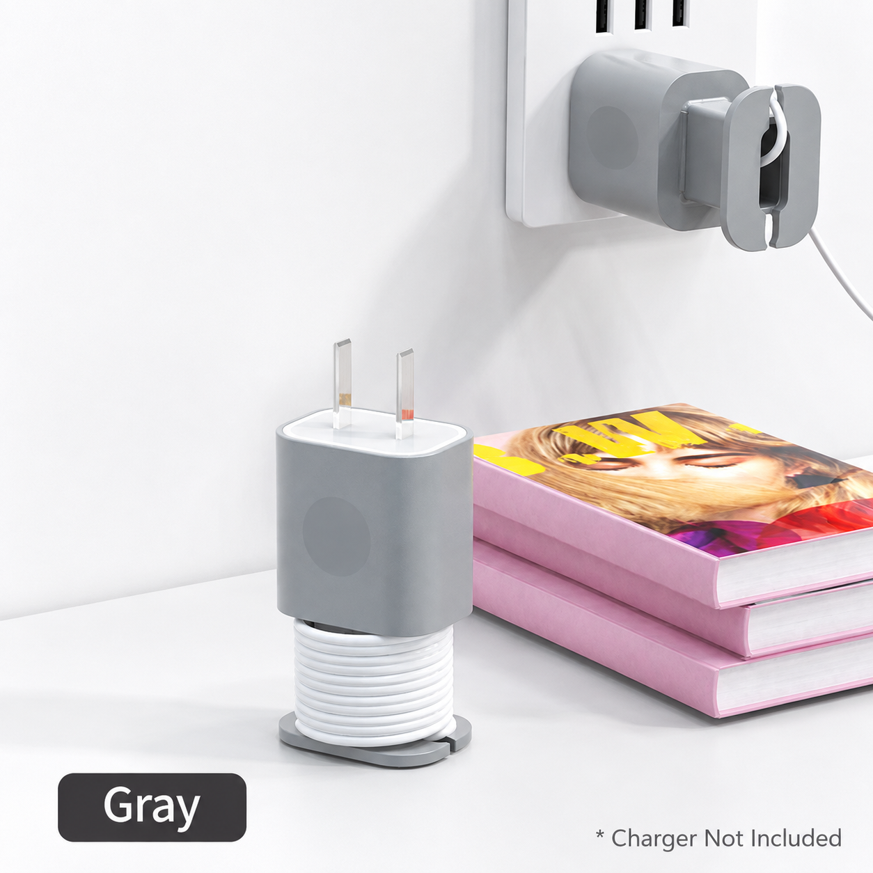 2-in-1 Silicone Charger Case with Cord Wrap