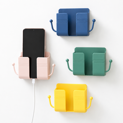 Wall-Mounted Phone Holder – Self-Adhesive Charging & Storage Organizer