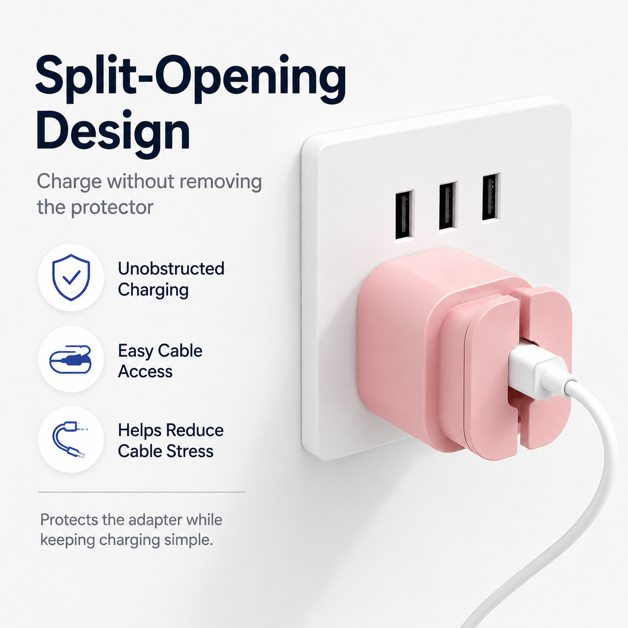 2-in-1 Silicone Charger Case with Cord Wrap