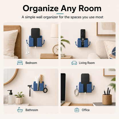Wall-Mounted Phone Holder – Self-Adhesive Charging & Storage Organizer