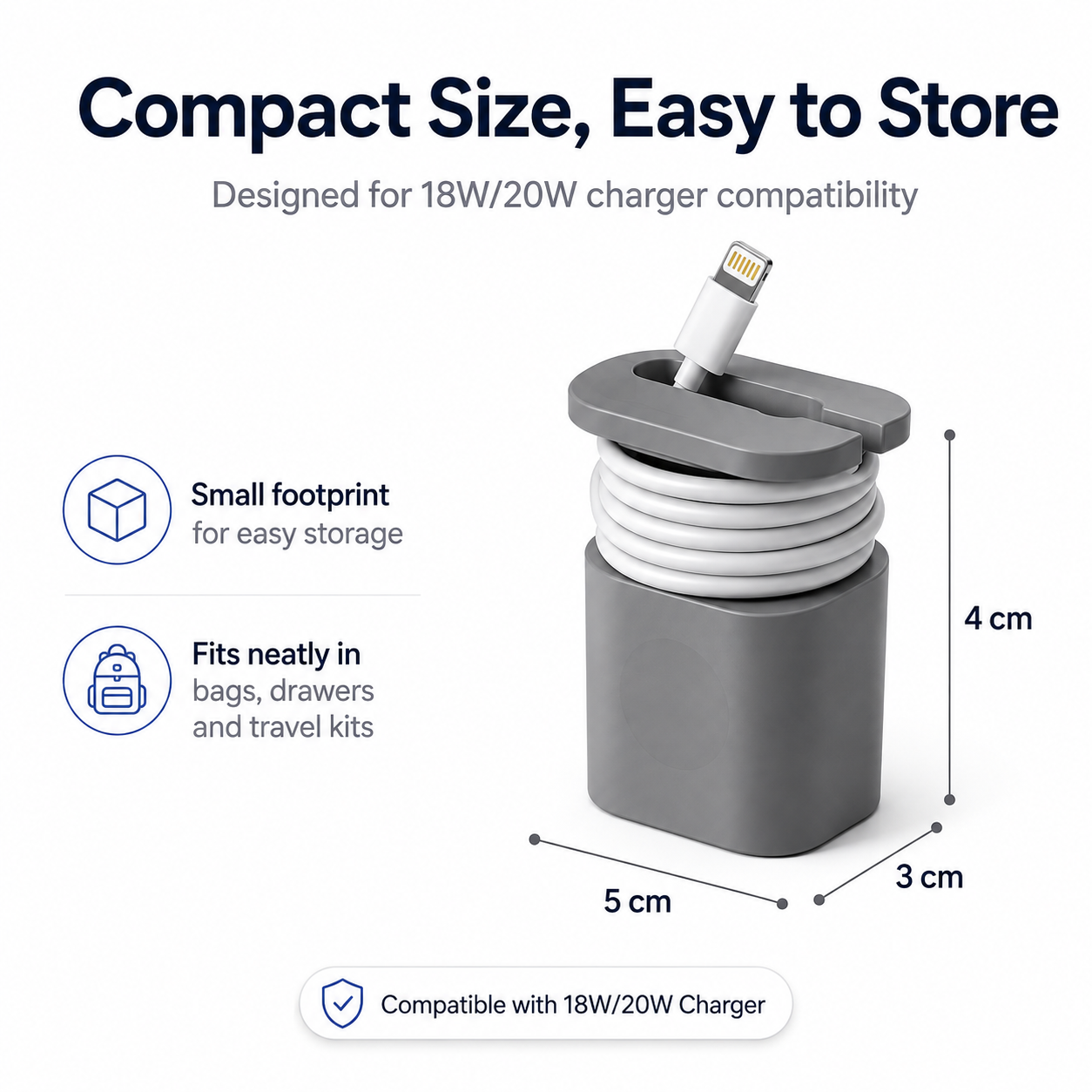 2-in-1 Silicone Charger Case with Cord Wrap