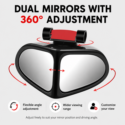 2Pcs Dual-Lens Blind Spot Mirror – 360° Adjustable Wide View Parking & Reversing Mirror