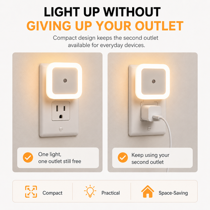 6-Pack Auto Sensor Night Lights – 3000K Warm Plug-In LED