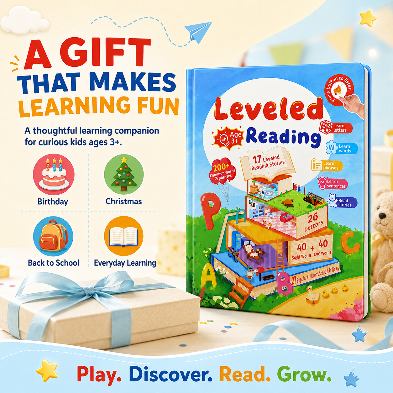 Touch & Listen Reading Book for Kids 3+