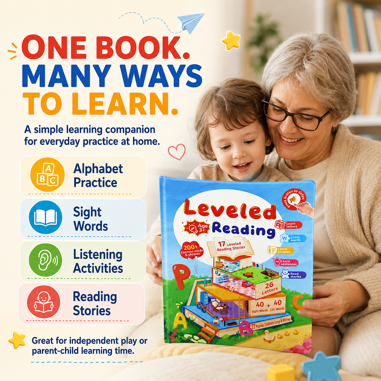 Touch & Listen Reading Book for Kids 3+