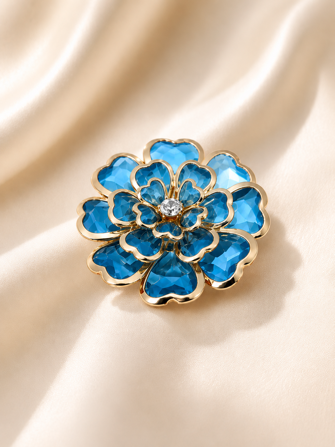 Rhinestone Camellia Button Covers – Snap-On Sparkle for Every Blouse