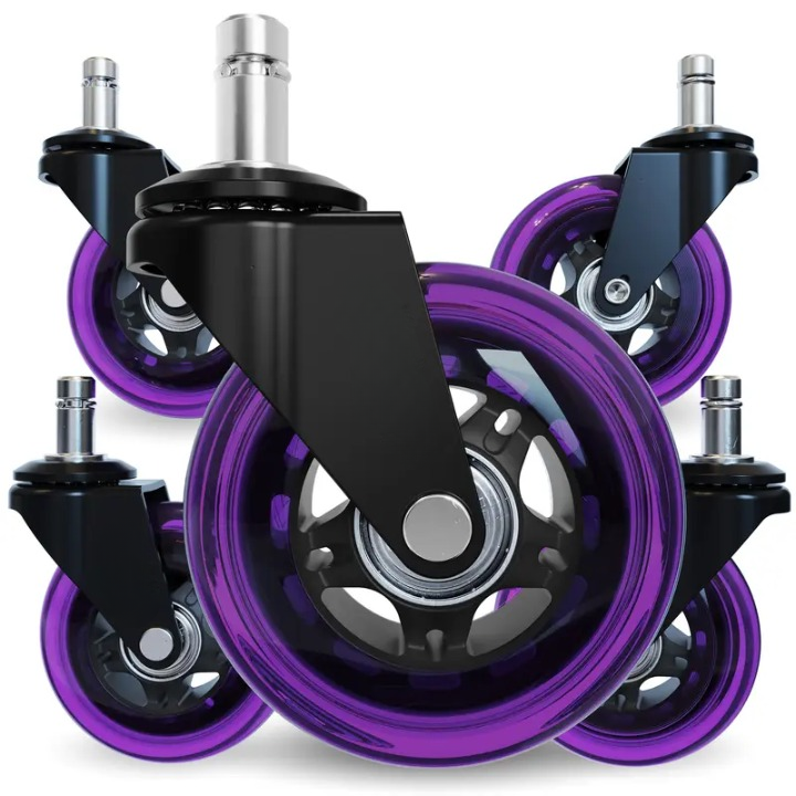 🛼 Premium Inline-Style Office Chair Wheels – Universal Fit • Easy Install • Set of 5