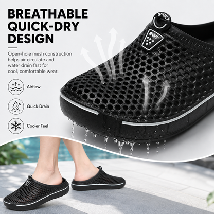 Unisex Quick-Dry Mesh Slip-On Mules