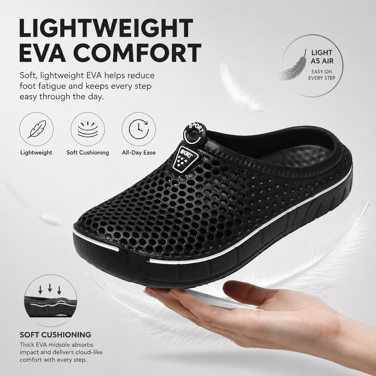 Unisex Quick-Dry Mesh Slip-On Mules