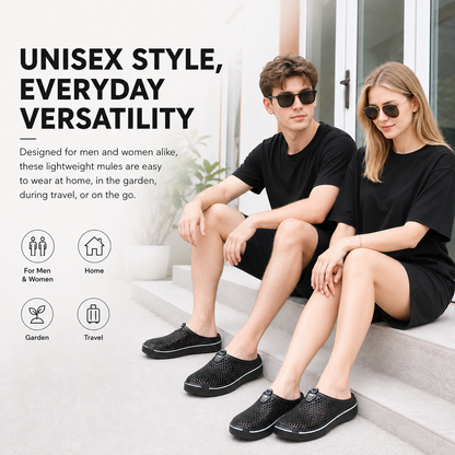 Unisex Quick-Dry Mesh Slip-On Mules