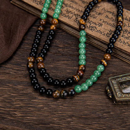 ✨Money Attraction Necklace With GreenAventurine & Tiger Eye Pendant Healing Crystal Stone