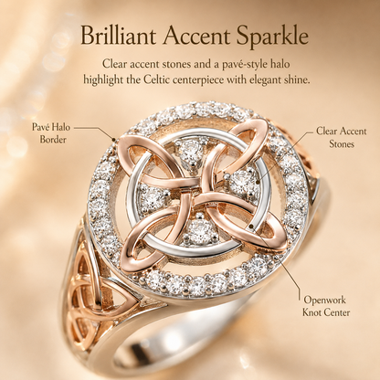 Rose Gold Celtic Witch Knot Ring