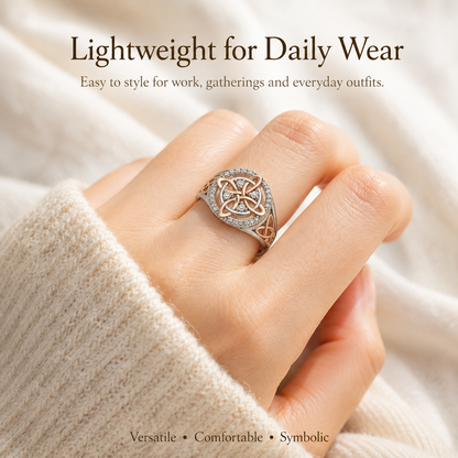 Rose Gold Celtic Witch Knot Ring