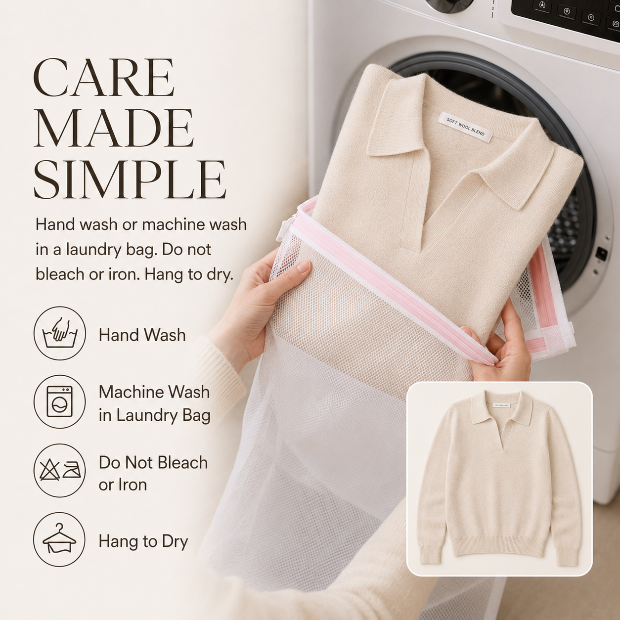 🌸 Women's Wool Blend Polo Sweater | Business Casual Spring Style – SummerVibes 2026