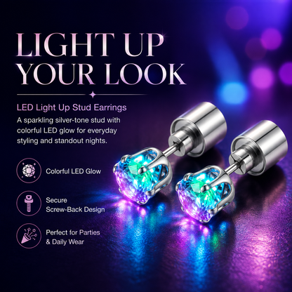 Light Up Crystal Stud Earrings