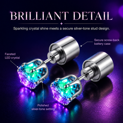 Light Up Crystal Stud Earrings
