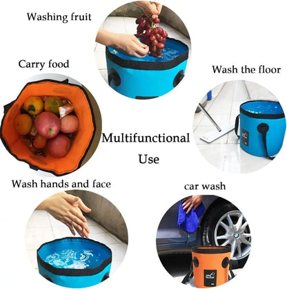 🏕️ Collapsible Water Bucket – Road Trip & Outdoor Essential