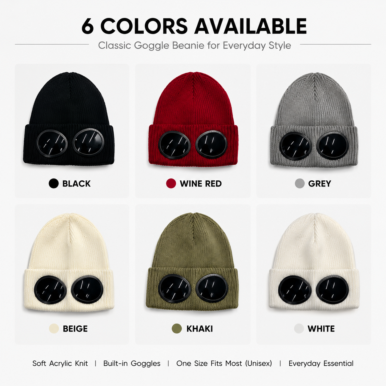 🧶 Winter Knitted Beanie with Built‑In Dark Goggles – Warm Hat & Eye Protection All in One ❄️