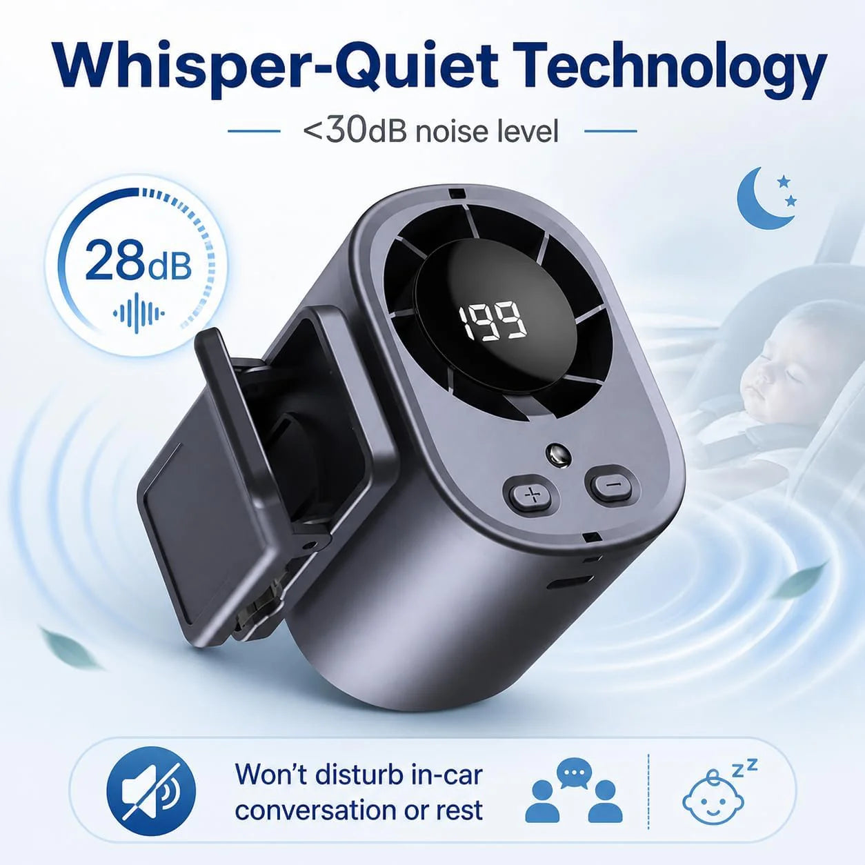 ❄️49% OFF TODAY🚗 USB Car Clip-On Fan – Stay Cool Anywhere