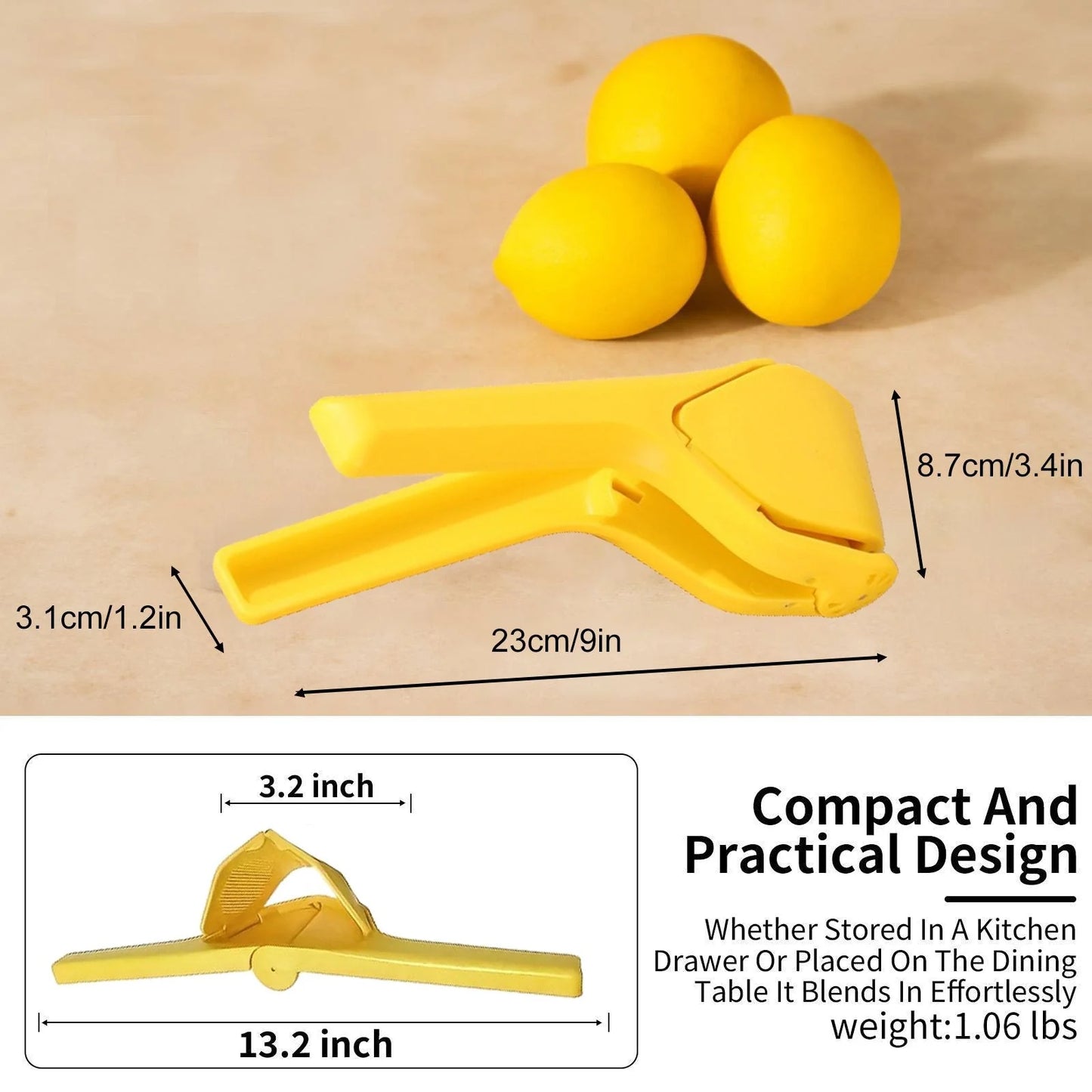 🍋 Fresh Lemon Squeezer – No Seeds, No Mess, More Juice
