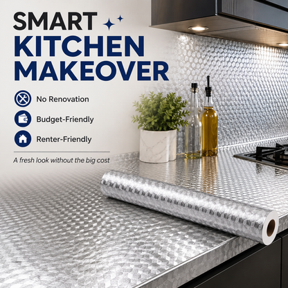 Self-Adhesive Aluminum Foil Kitchen Backsplash Wallpaper
