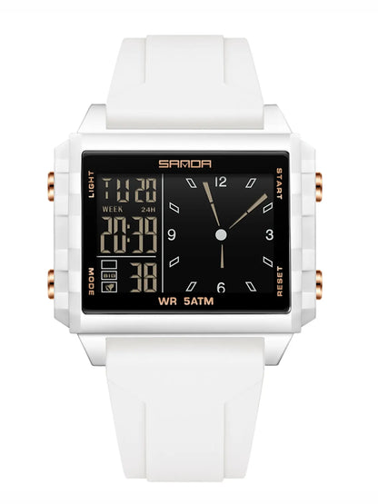 Analog-Digital Sport Watch – Waterproof, Luminous & Multi-Function