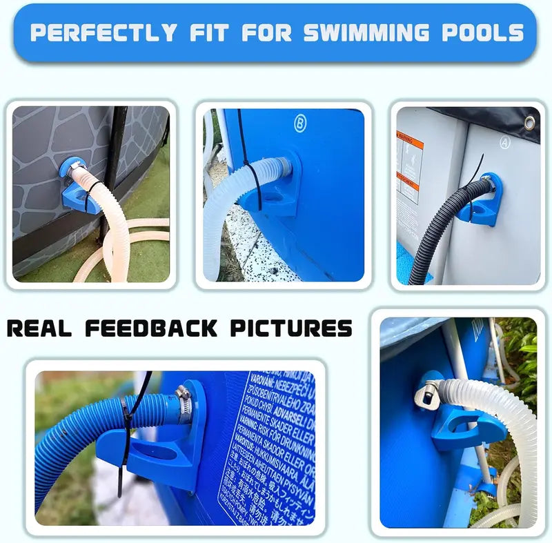 Swimming Pool Pipe Holders with Cable Ties & Hose Clamps
