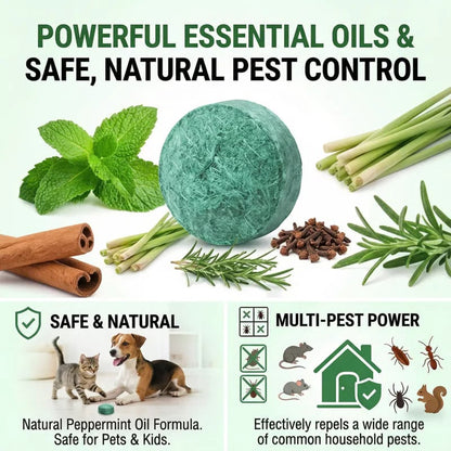 🦟 49% OFF NOW!🔇 🟢 Natural Peppermint Rodent Repellent Tablets – 12 Pack