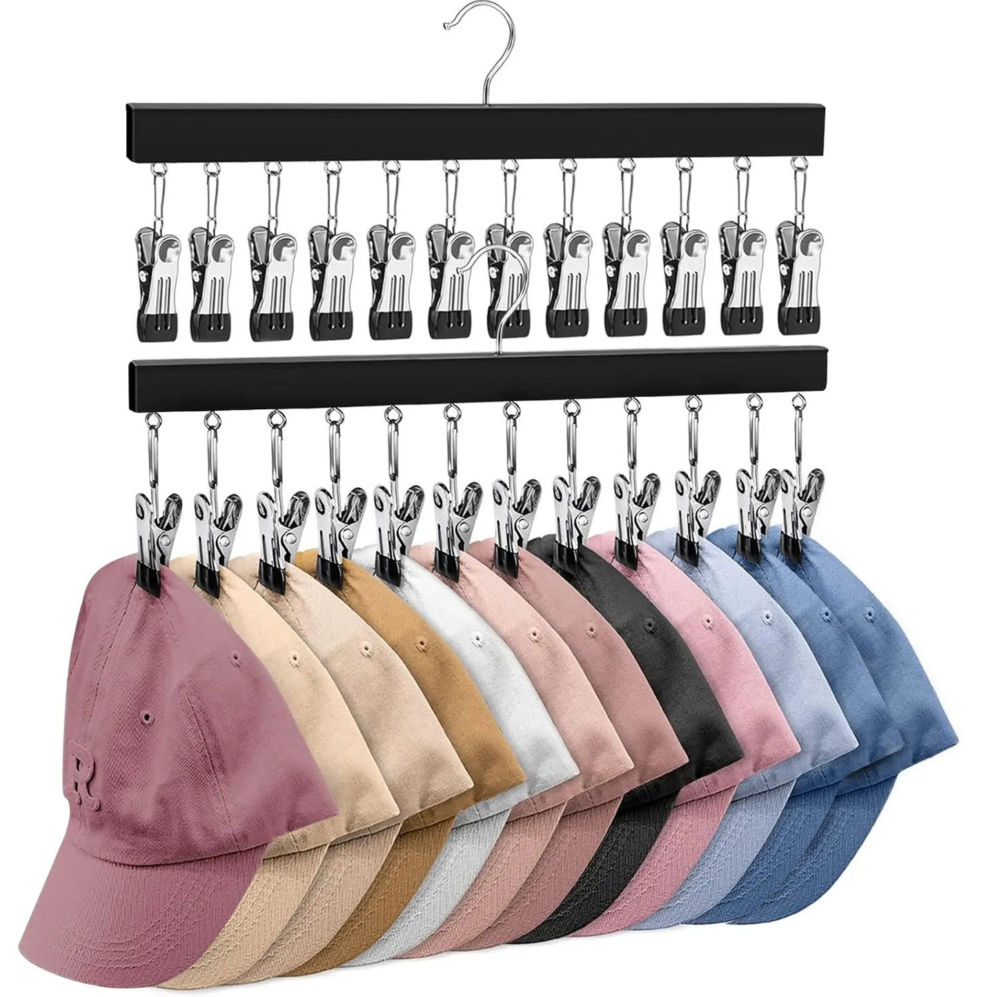 Wooden Multi-Purpose Organizer with 12 Stainless Steel Clips