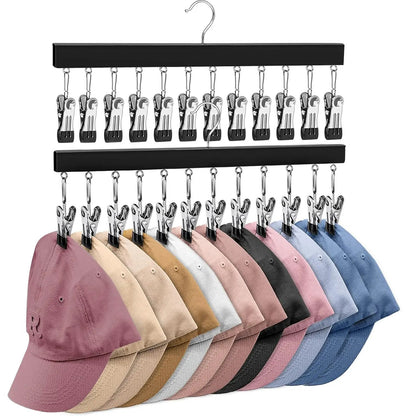 Wooden Multi-Purpose Organizer with 12 Stainless Steel Clips