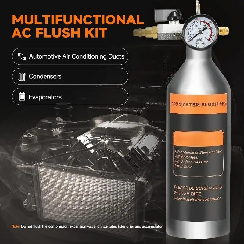 AC Flush Kit - Air Conditioner System Cleaning Tool Set
