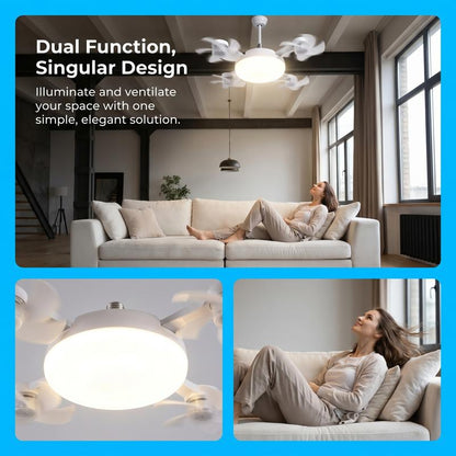 🌼Ceiling Fan Light with Remote, Silent LED Fan & Light 2-in-1 for Bedroom