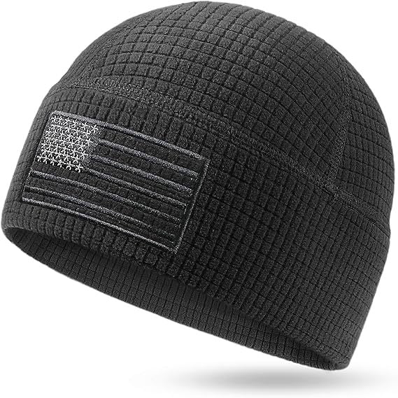 🏔️ Patriotic Grid Fleece Beanie | Soft, Breathable Outdoor Cap