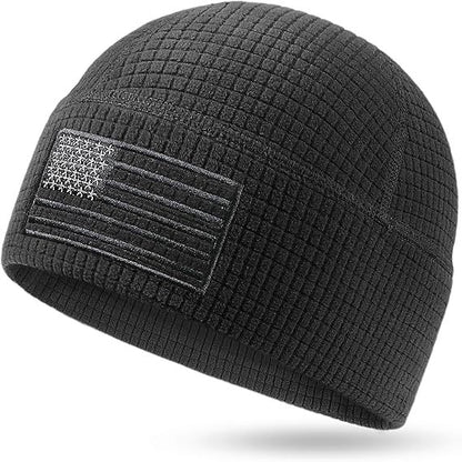 🏔️ Patriotic Grid Fleece Beanie | Soft, Breathable Outdoor Cap