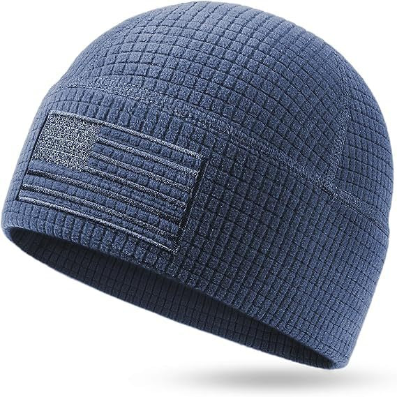 🏔️ Patriotic Grid Fleece Beanie | Soft, Breathable Outdoor Cap