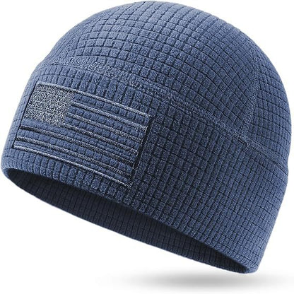 🏔️ Patriotic Grid Fleece Beanie | Soft, Breathable Outdoor Cap