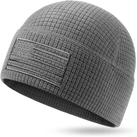 🏔️ Patriotic Grid Fleece Beanie | Soft, Breathable Outdoor Cap