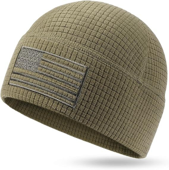 🏔️ Patriotic Grid Fleece Beanie | Soft, Breathable Outdoor Cap
