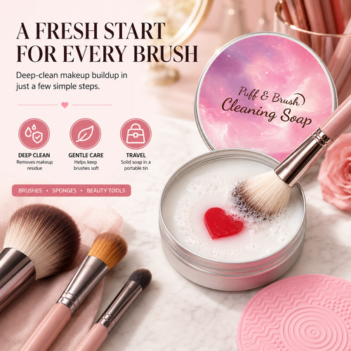 Makeup Brush Cleaner Soap – Deep Cleaning Solid Cleanser