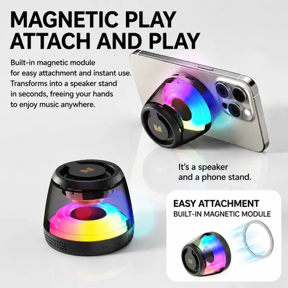 Portable RGB Bluetooth Speaker with Magnetic Phone Stand